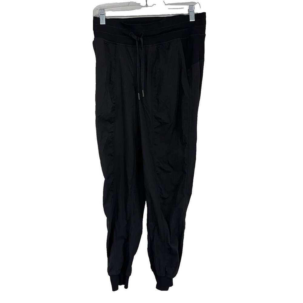 Lululemon Women 6 Dance Studio Jogger Pant Mid Rise Black Pinstripe Activewear